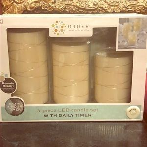 3-piece LED candle set with daily timer- order